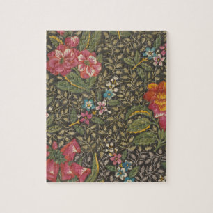Antikes französisches Toile de Jouy Blumenmuster Puzzle