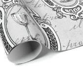 Antikes französisches Weinemblem Geschenkpapier (Rolleneckpunkt)