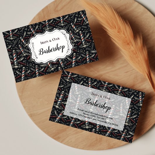 Antikes Friseursalons-Tools-Muster Visitenkarte