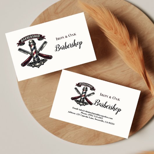 Antikes Friseursalons-Tools-Muster Visitenkarte