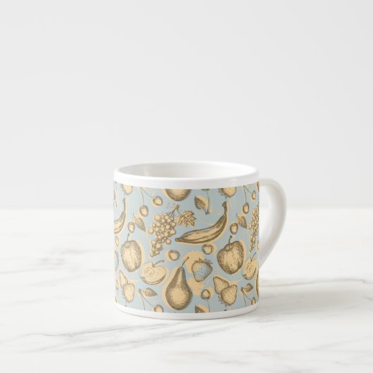 Antikes Früchte-Muster Espressotasse (Vorderseite Rechts)