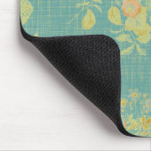 Antikes Frühlingsblumen Teal-Muster Mousepad (Ecke)