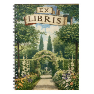 Antikes Garten Ex Libris Buchzeichen Notizblock