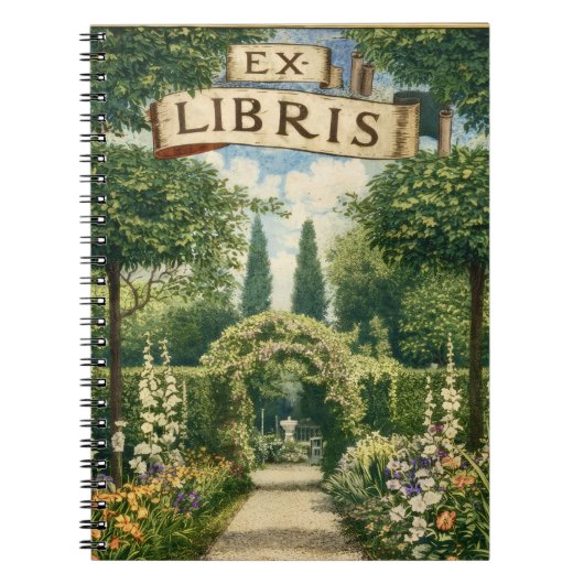 Antikes Garten Ex Libris Buchzeichen Notizblock (Vorderseite)