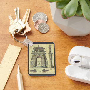 Antikes Gartentor mit Bogen, Renaissance-Architekt Schlüsselanhänger