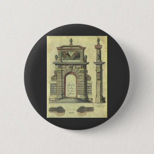 Antikes Gartentor-Tor, Renaissance-Architektur Button