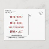 Antikes Gedicht Save the Date PostkartenFoto Ankündigungspostkarte (Rückseite)