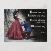 Antikes Gedicht Save the Date PostkartenFoto Ankündigungspostkarte (Vorderseite)