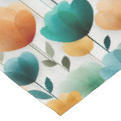 Antikes Gelb- und Grün-Blumenmuster Tischdecke (Schrägansicht)