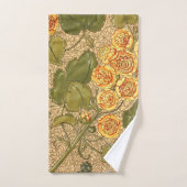 Antikes gelbes Blumenhandtuch Badhandtuch Set (Handtuch)