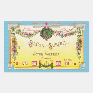 Antikes Gelbes Französisches Parfüm-Label Rechteckiger Aufkleber