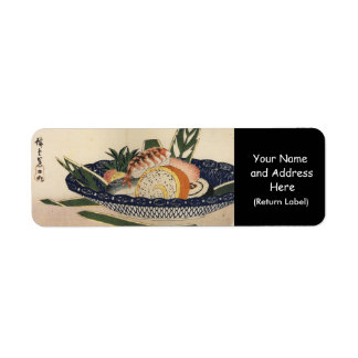 Antikes Gemälde einer Schüssel aus Sushi um 1800