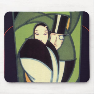 Antikes Gemüse-Etikett Topper, Art Deco Romantik Mousepad