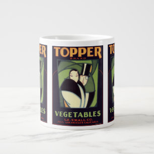 Antikes Gemüse-Etikett von Topper, Art Deco Romant Jumbo-Tasse