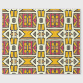 Antikes geometrisches ethnisches primitives Muster Geschenkpapier (Flach)