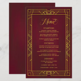 Antikes geometrisches Goldrahmen-Burgundy-Hochzeit