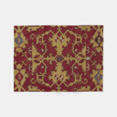 Antikes geometrisches Orientalisches Rotes Muster Fleecedecke (Vorderseite (Horizontal))