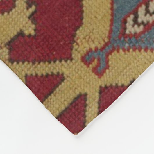 Antikes geometrisches Orientalisches Rotes Muster Fleecedecke (Ecke)