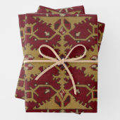 Antikes geometrisches Orientalisches Rotes Muster Geschenkpapier Set (Beispiel)