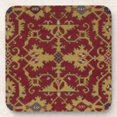 Antikes geometrisches Orientalisches Rotes Muster Getränkeuntersetzer (Vorderseite)