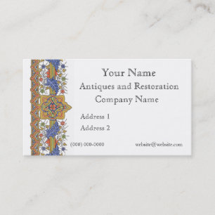 Antikes Geschäfts-Karten-Template mit Blumenrand Visitenkarte