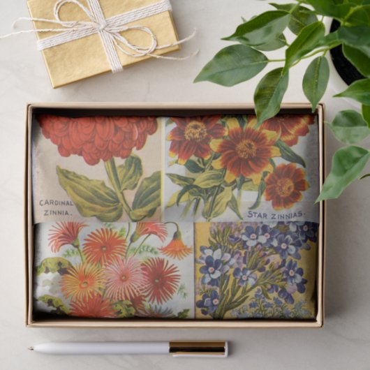 Antikes glänzendes Farbsommer-Blumen-Seidenpapier Seidenpapier (Geschenk)