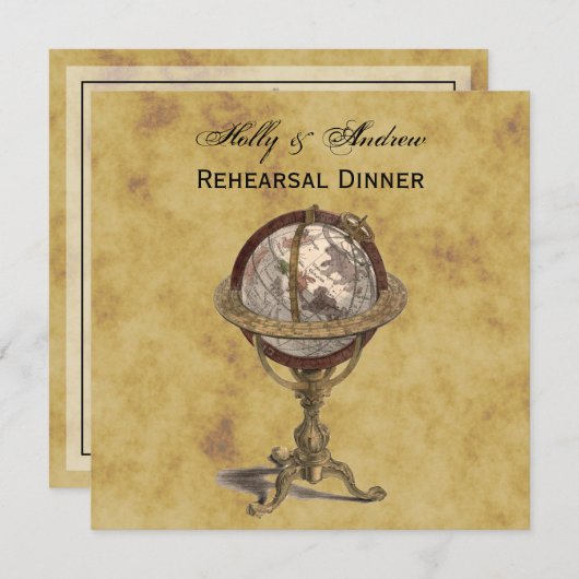 Antikes Globe störte BG-Q-Probe Din Einladung (Vorne/Hinten)