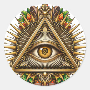 Antikes Gold-Augen-Aufkleber Runder Aufkleber
