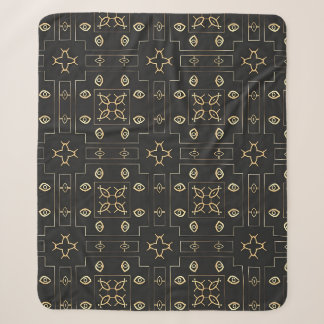 Antikes Gold-Augenmotiv auf Schwarz Sherpadecke