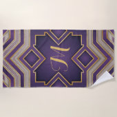 Antikes Gold Barock Geometrisches Initial-Design Strandtuch (Vorderseite)