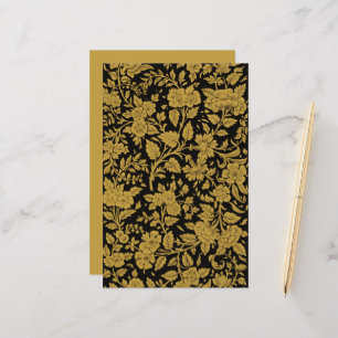 Antikes Gold-Blumen-Indisch-Lackarbeit-Schwarz-Mus