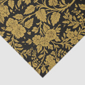 Antikes Gold-Blumen-Indisch-Lackarbeit-Schwarz-Mus Seidenpapier (Ausschnitt)