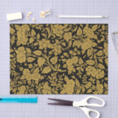 Antikes Gold-Blumen-Indisch-Lackarbeit-Schwarz-Mus Seidenpapier (Handwerk)