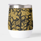 Antikes Gold-Blumenmuster Indische Lackarbeit Schw (Rechts)