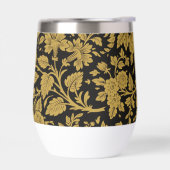 Antikes Gold-Blumenmuster Indische Lackarbeit Schw (Links)