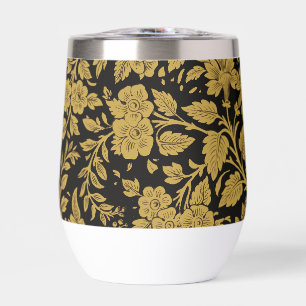 Antikes Gold-Blumenmuster Indische Lackarbeit Schw