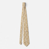 Antikes Gold Champagner Aquarell Blumenmuster Krawatte (Rückseite)