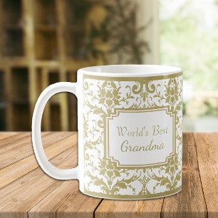 Antikes Gold Damask Bestes Grandma Kaffeetasse