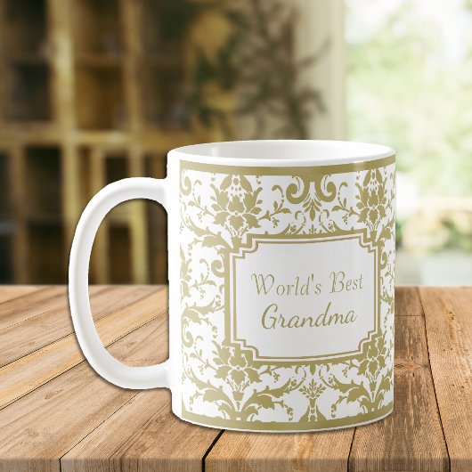 Antikes Gold Damask Bestes Grandma Kaffeetasse