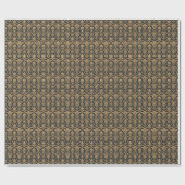 Antikes Gold-Damask-Blumenmuster nahtlos. Geschenkpapier (Flach)