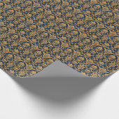 Antikes Gold-Damask-Blumenmuster nahtlos. Geschenkpapier (Ecke)