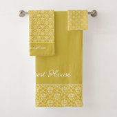 Antikes Gold Damask Muster Badetuch Set (Insitu)