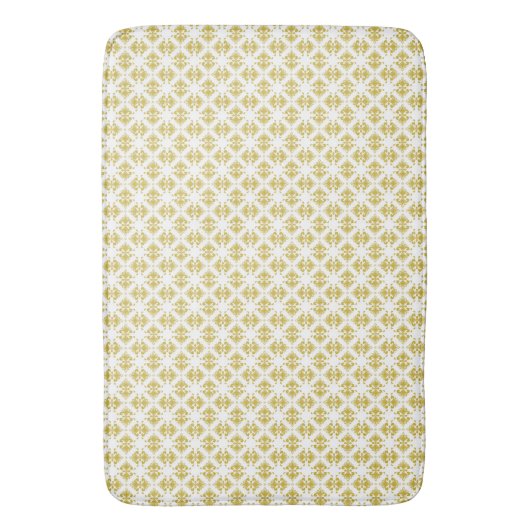 Antikes Gold Damask Muster Bath Mat Badematte (Vorderseite Vertikal)
