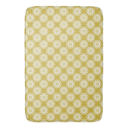 Antikes Gold Damask Muster Bath Mat Badematte (Vorderseite Vertikal)