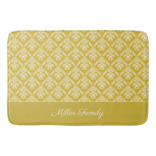 Antikes Gold Damask Muster Bath Mat Badematte (Vorderseite)