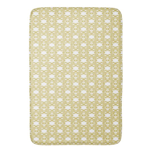 Antikes Gold Damask Muster Bath Mat Badematte (Vorderseite Vertikal)