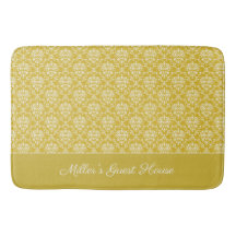 Antikes Gold Damask Muster Bath Mat