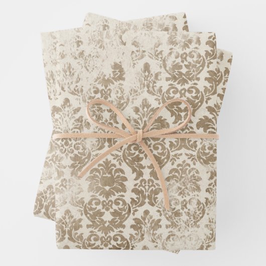 Antikes Gold Damask Muster Geschenkpapier Set (Beispiel)