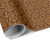 Antikes Gold-Damaskus nahtloses Muster. Geschenkpapier (Rolleneckpunkt)