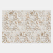 Antikes Gold-Damaskus-Skript Geschenkpapier Set (Vorderseite)